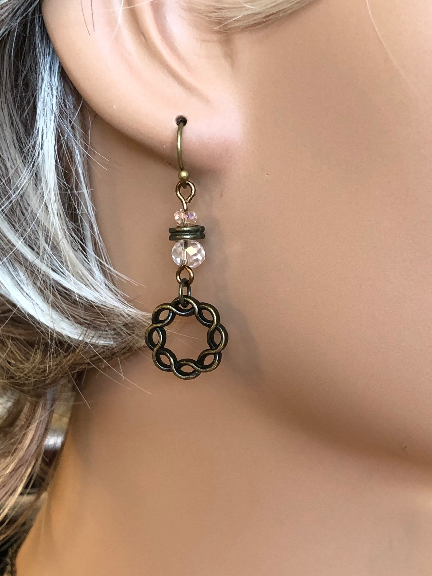 A Touch Of Blush Earrings. Approx. 1 3/4" In Length