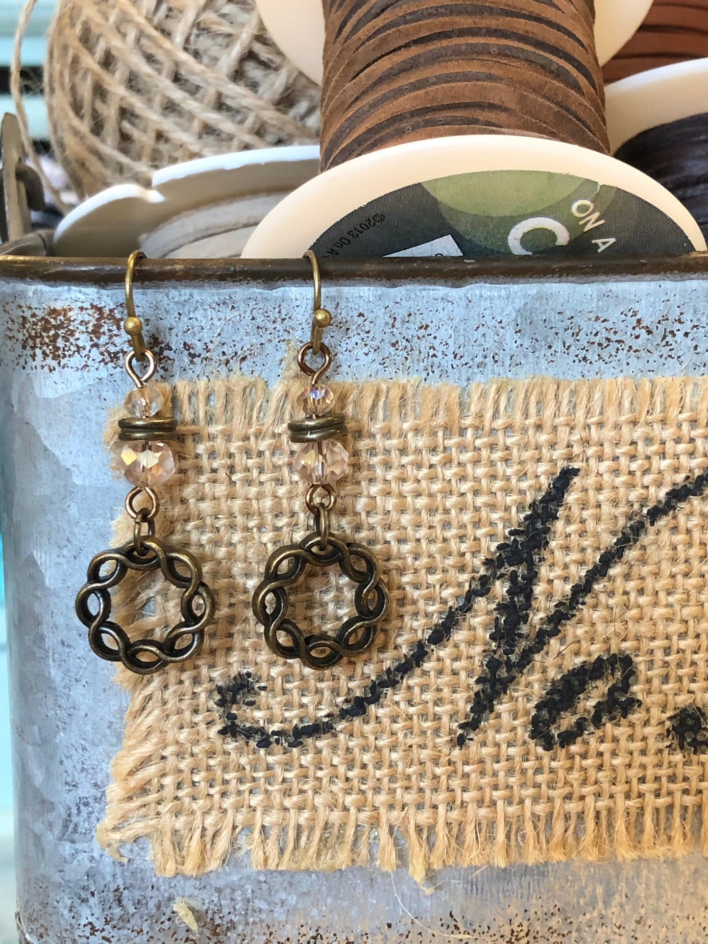 A Touch Of Blush Earrings. Approx. 1 3/4" In Length