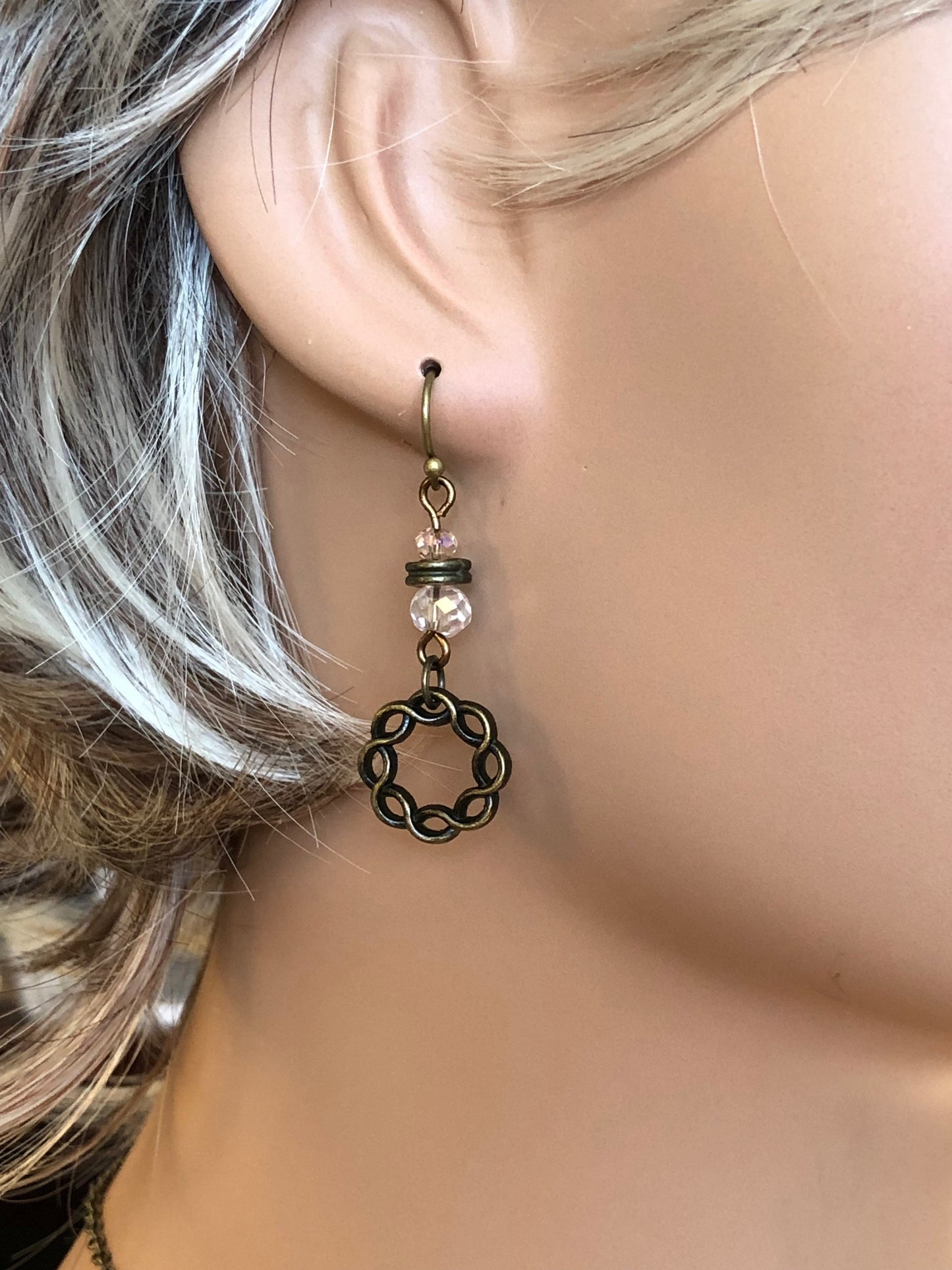 A Touch Of Blush Earrings. Approx. 1 3/4" In Length