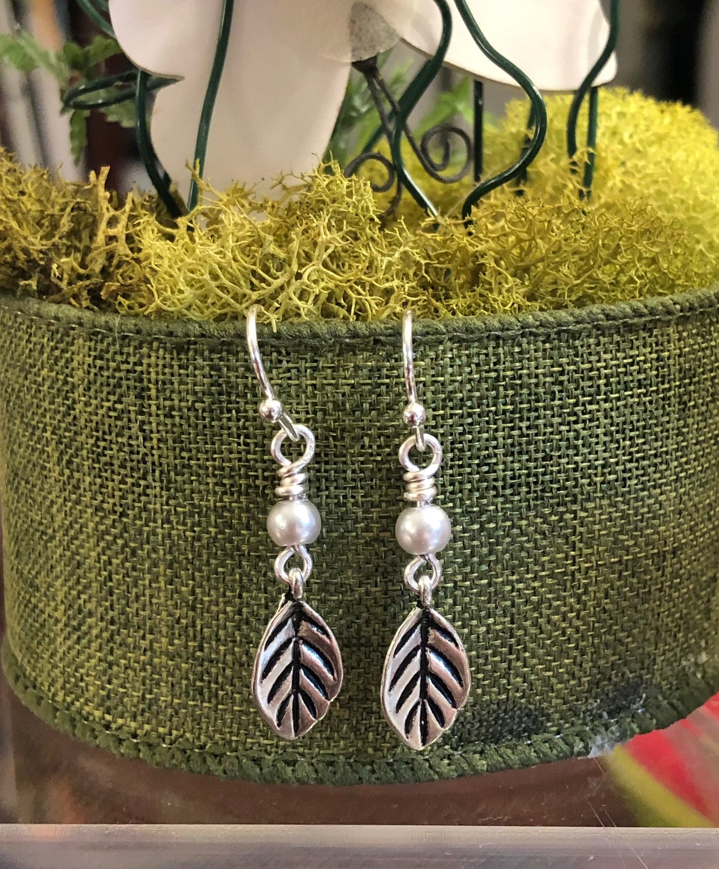 A Gust Of Gray Earrings. Approx. 1 7/16" In Length