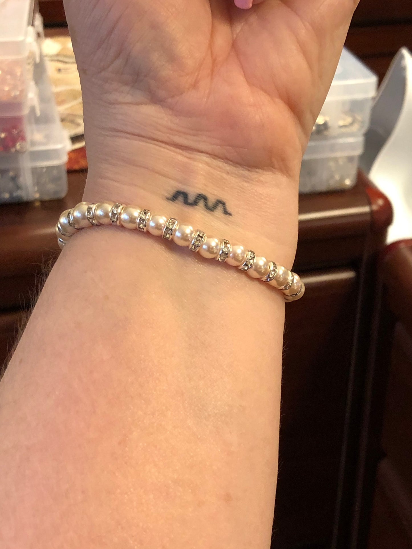 "Blushed" Stretch Bracelet **MADE TO ORDER **Please indicate your bracelet size in the "Notes" section at checkout **See companion earrrings