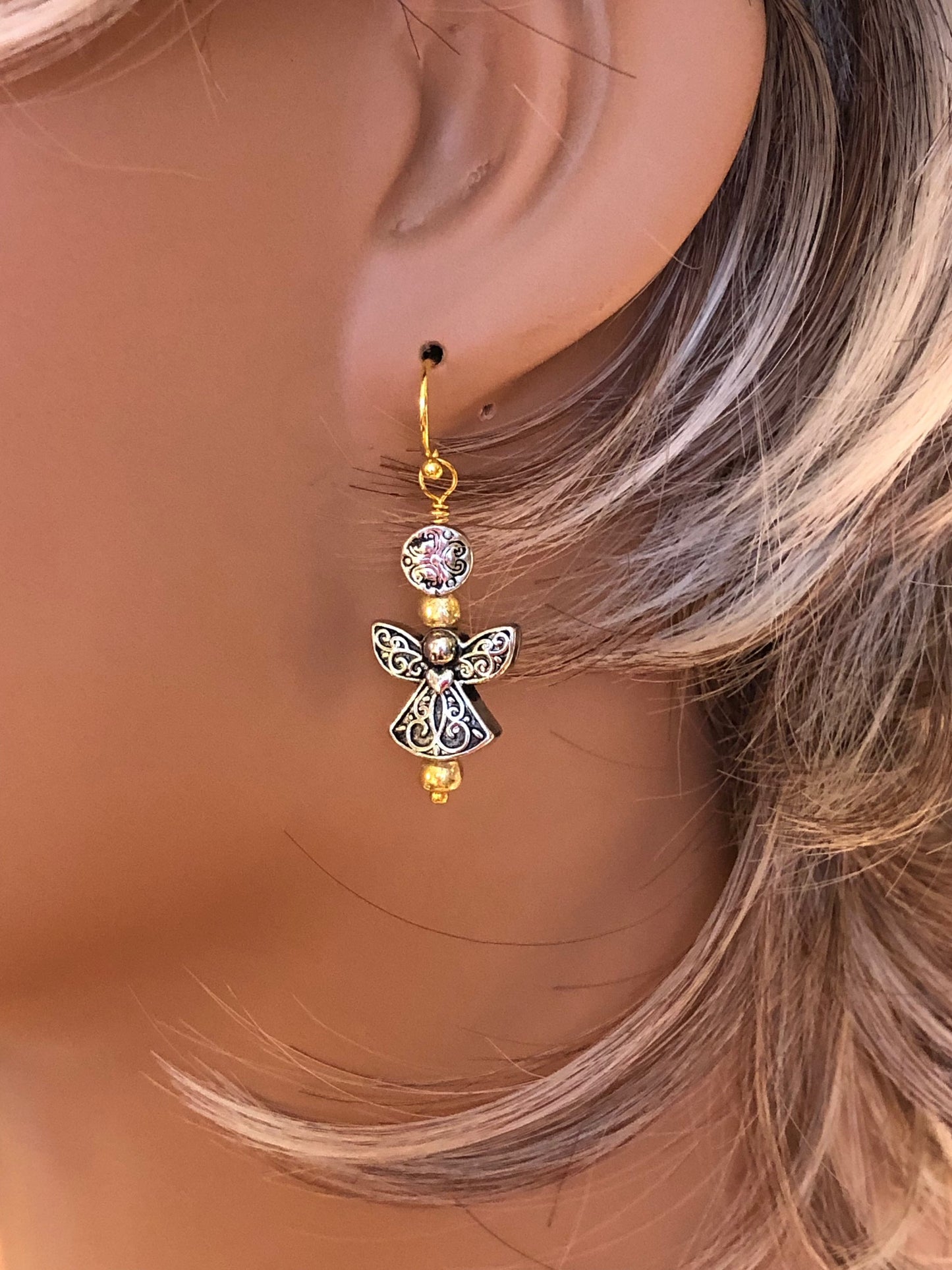 All I Wish For Is “Silver & Gold” Earrings. Approx. 1 5/8" In Length
