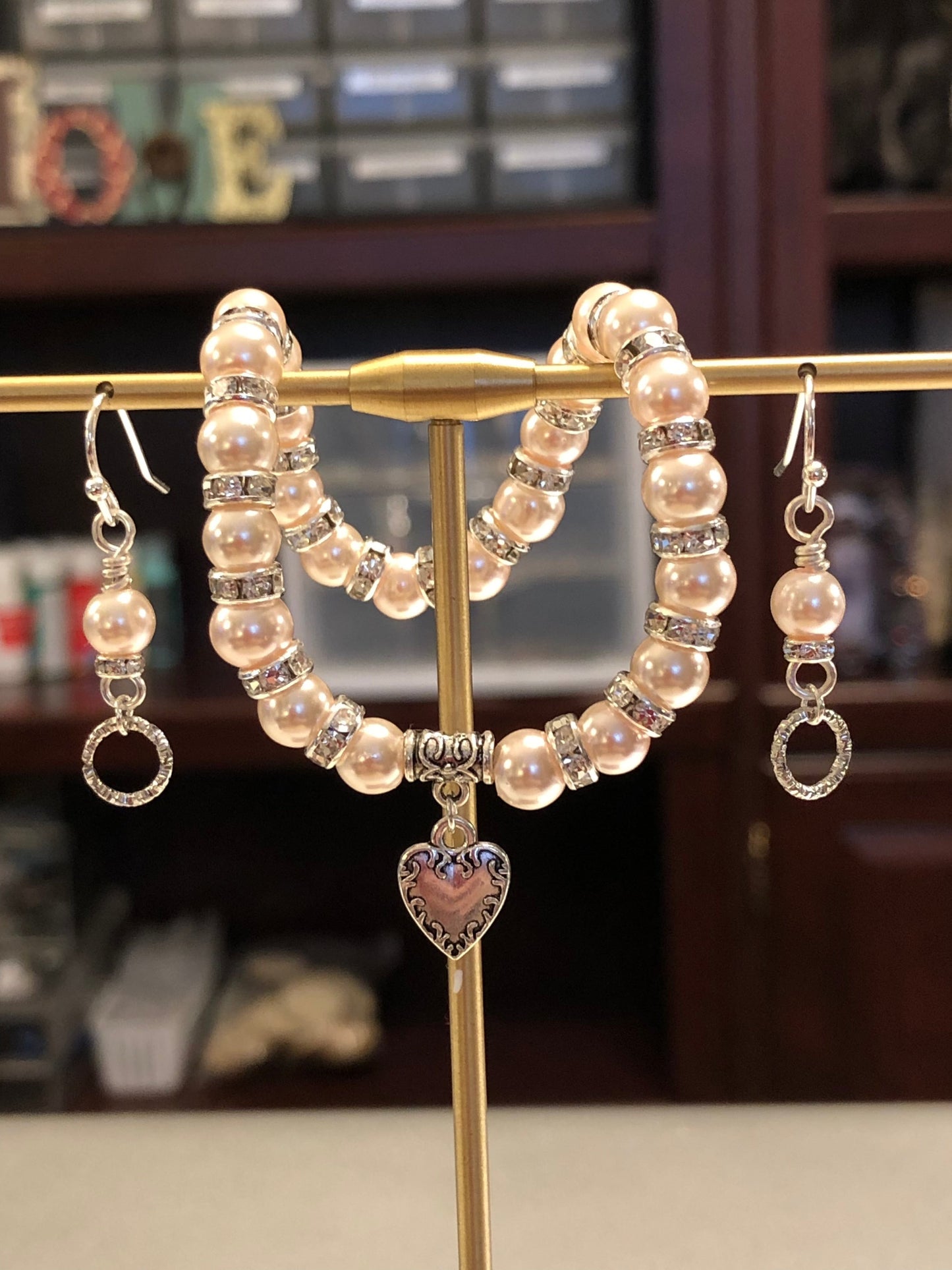"Blushed" Stretch Bracelet **MADE TO ORDER **Please indicate your bracelet size in the "Notes" section at checkout **See companion earrrings