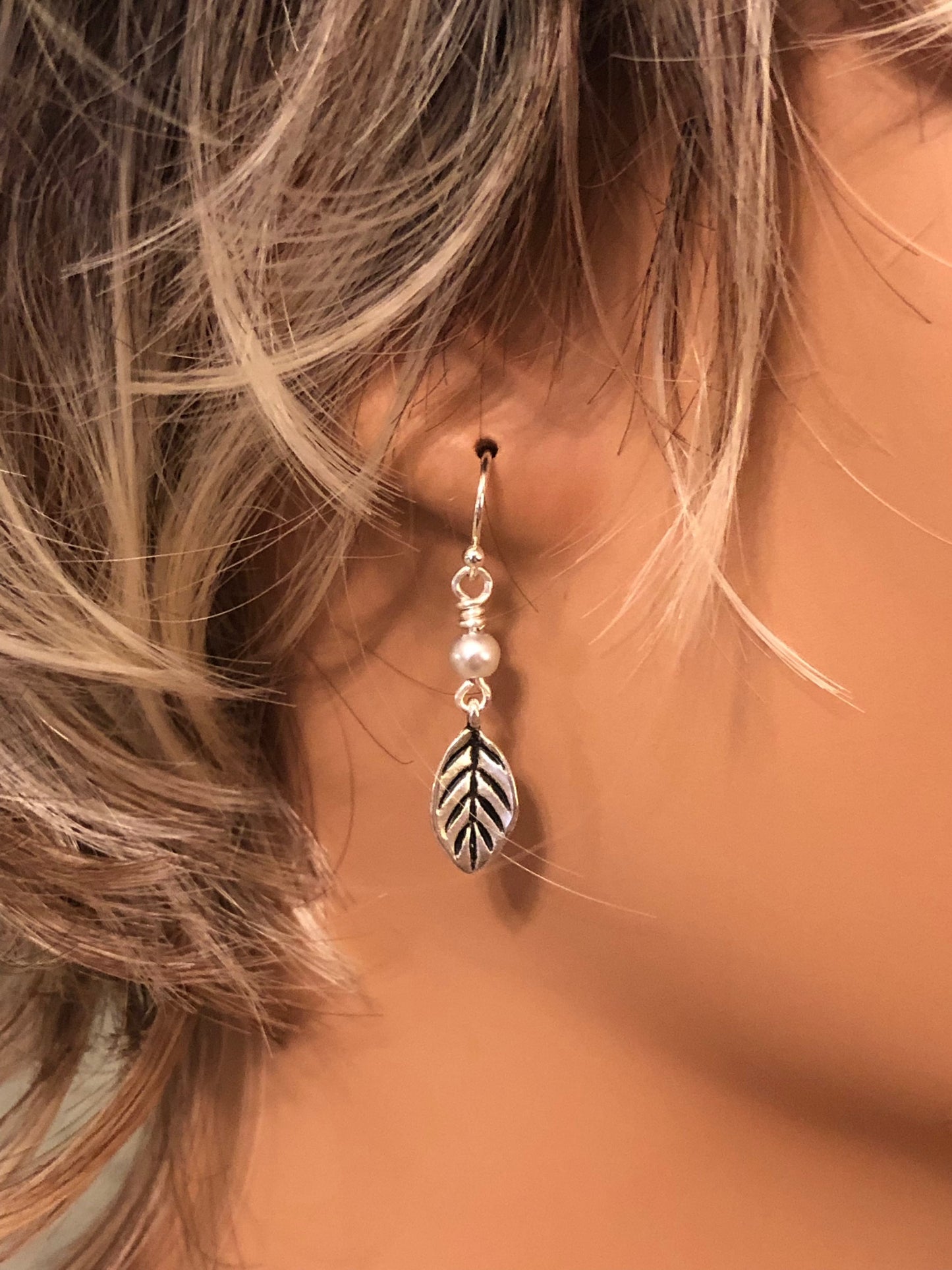 A Gust Of Gray Earrings. Approx. 1 7/16" In Length