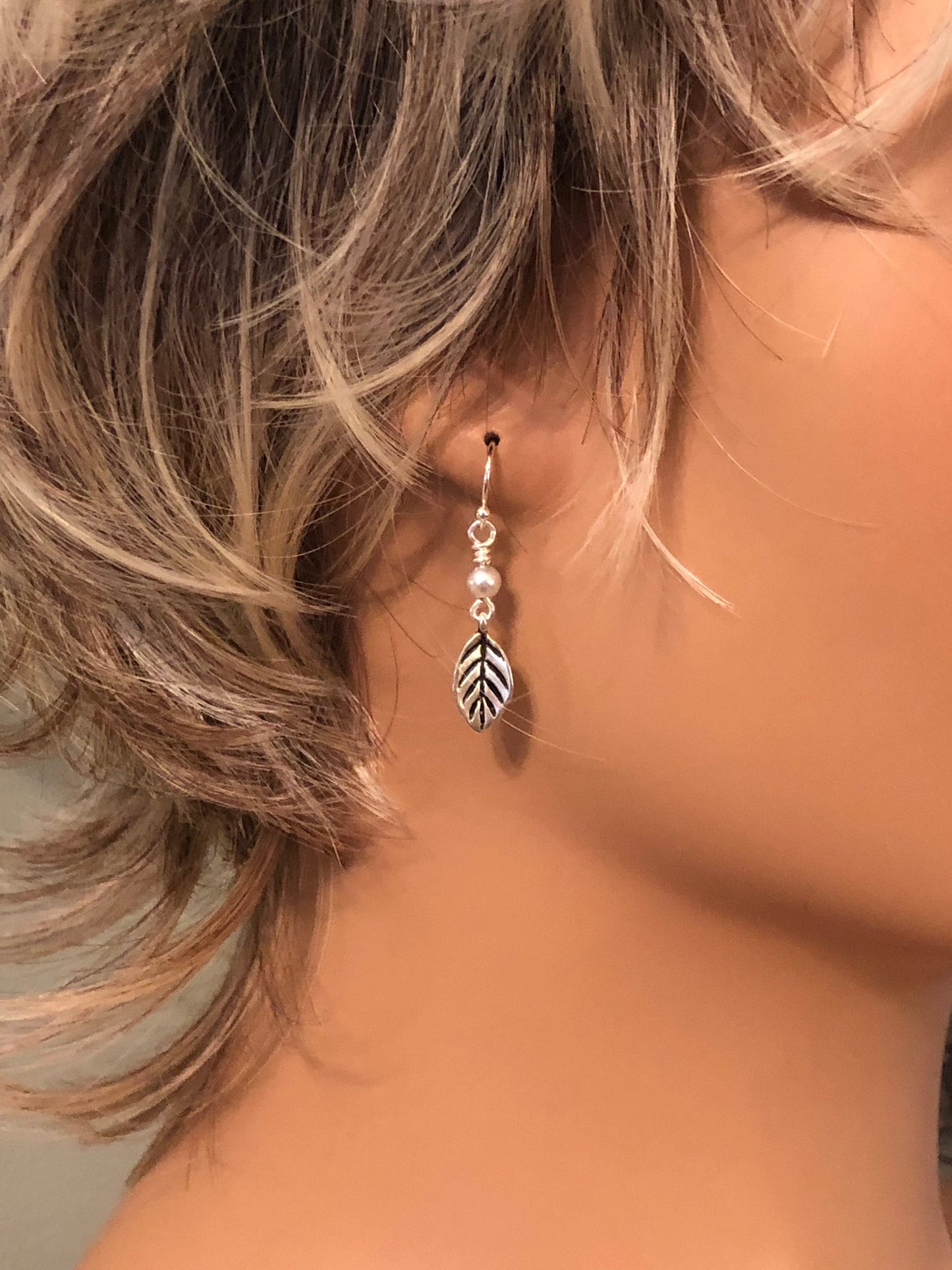 A Gust Of Gray Earrings. Approx. 1 7/16" In Length