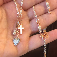 Load image into Gallery viewer, Faith, Hope, &amp; Love Necklace Option #3 In Rose Gold.  Approx. 18 1/4&quot; In Length But May Be Adjusted Upon Request At Checkout.  **See Companion Earrings
