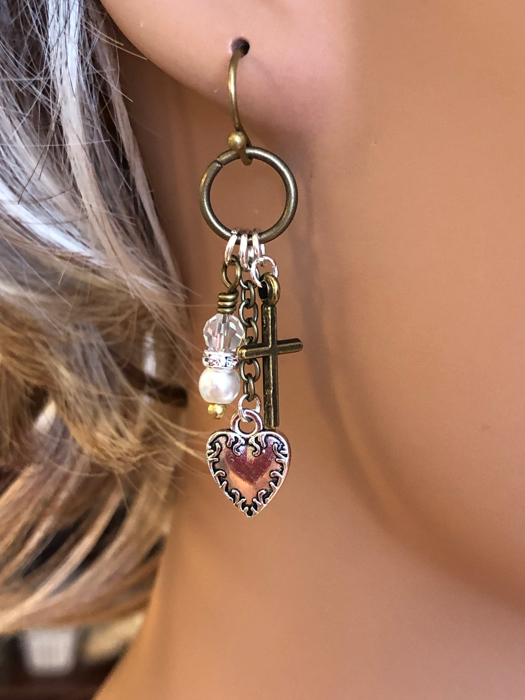 Faith, Hope, & Love Earrings Option #2.  Approx. 2