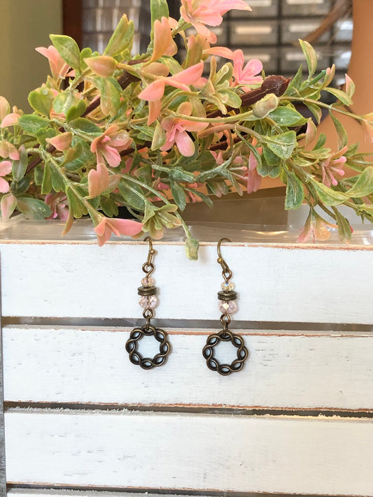 A Touch Of Blush Earrings.  Approx. 1 3/4" In Length