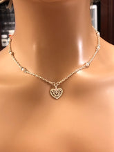 Load image into Gallery viewer, Snowy Hearts Necklace.  Approx. 17 3/8&quot; In Length
