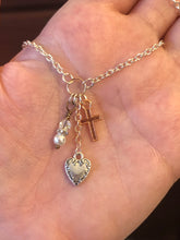 Load image into Gallery viewer, Faith, Hope, &amp; Love Necklace Option #3 In Rose Gold.  Approx. 18 1/4&quot; In Length But May Be Adjusted Upon Request At Checkout.  **See Companion Earrings
