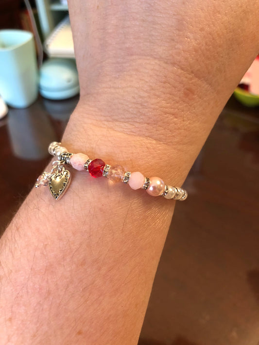 "It Must Be Love" Stretch Bracelet.  **MADE TO ORDER  **Please indicate your bracelet size in the "Notes" section at checkout