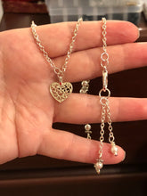 Load image into Gallery viewer, Snowy Hearts Necklace.  Approx. 17 3/8&quot; In Length
