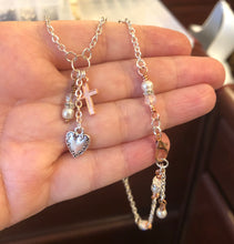 Load image into Gallery viewer, Faith, Hope, &amp; Love Necklace Option #3 In Rose Gold.  Approx. 18 1/4&quot; In Length But May Be Adjusted Upon Request At Checkout.  **See Companion Earrings
