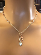 Load image into Gallery viewer, Faith, Hope, &amp; Love Necklace Option #3 In Rose Gold.  Approx. 18 1/4&quot; In Length But May Be Adjusted Upon Request At Checkout.  **See Companion Earrings
