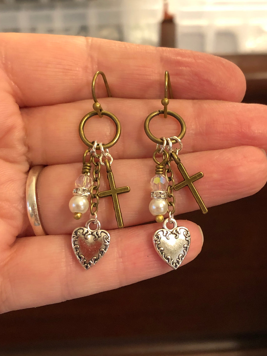 Faith, Hope, & Love Earrings Option #2.  Approx. 2