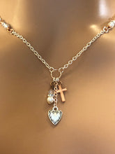 Load image into Gallery viewer, Faith, Hope, &amp; Love Necklace Option #3 In Rose Gold.  Approx. 18 1/4&quot; In Length But May Be Adjusted Upon Request At Checkout.  **See Companion Earrings
