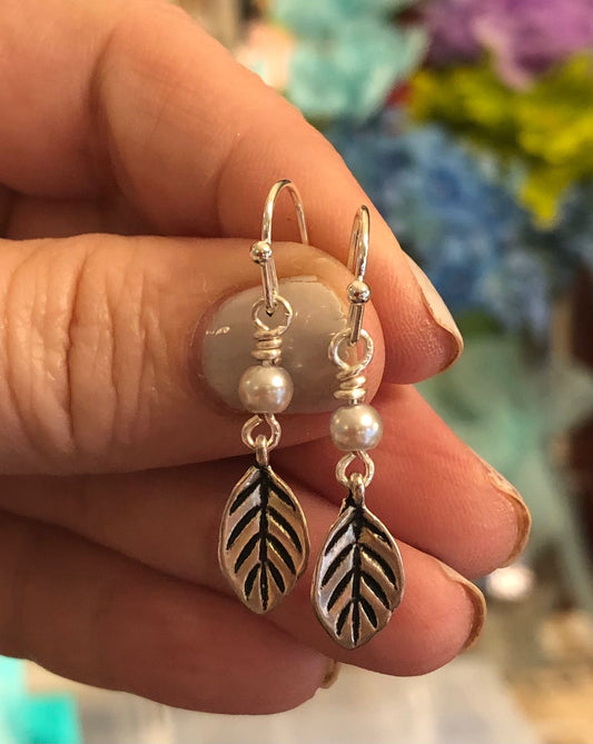 A Gust Of Gray Earrings.  Approx. 1 7/16" In Length
