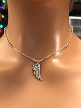 Load image into Gallery viewer, “Heaven’s Song” Necklace.  Approx. 17&quot; In Length.  **See Companion Earrings.  ***Wing May Vary Slightly In Design But Not Size
