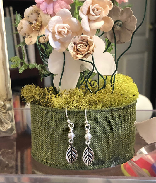 A Gust Of Gray Earrings.  Approx. 1 7/16" In Length