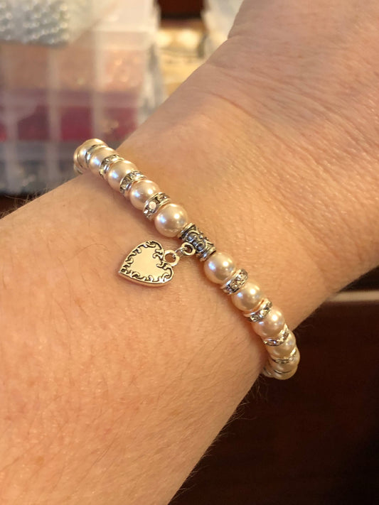 "Blushed" Stretch Bracelet  **MADE TO ORDER  **Please indicate your bracelet size in the "Notes" section at checkout **See companion earrrings